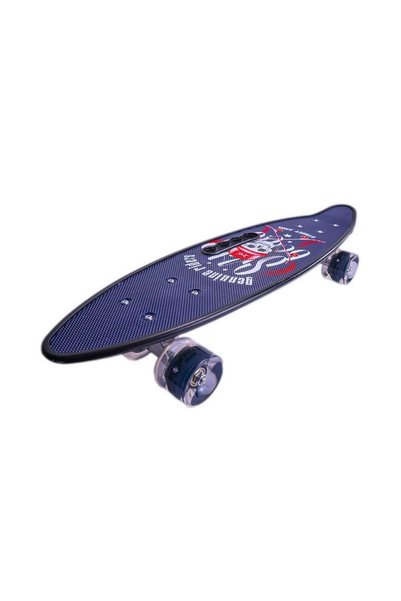 OEM Skateboard cu roți din silicon cu LED-uri, 58x16 cm, ABEC-7, Negru