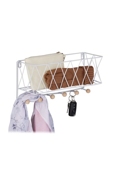 Relaxdays Wall Shelf, 17 x 36 x 13 cm, for hallway, bathroom, kitchen, storag...