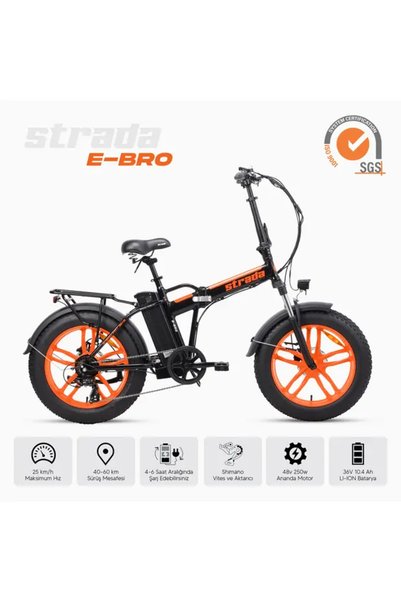 Stradacycles E-Bro 20 Jant Hidrolik Disk Katlanabilir Fat Bike Bisiklet