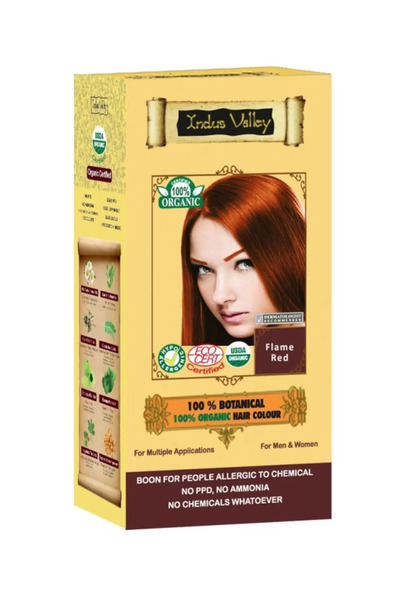 Indus Valley Vopsea Henna Roșu Flacără Botanică, 100gr