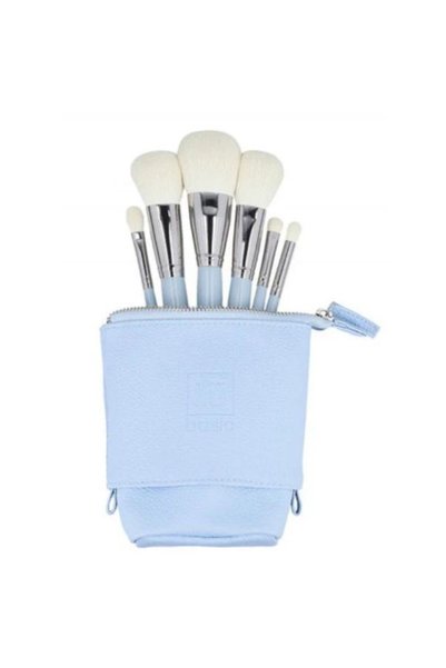 İlü Set of 6 Makeup Brushes with Case - Ilu Basic Makeup Brush Set Blue, 1 set
