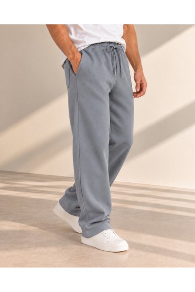 Erkek 3 İplik Şardonlu İçi Polarlı Baggy Bol Kesim Eşofman Altı