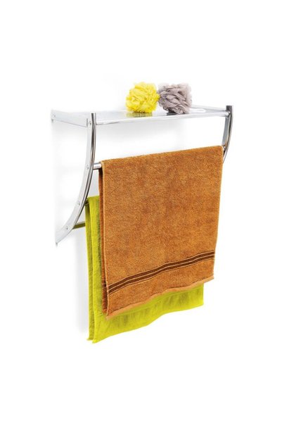 Relaxdays Suport de perete pentru prosoape, cromat