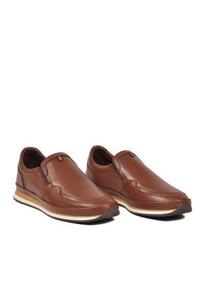 AYAKMOD Men's Casual Shoes, Genuine Leather, 3851055, Large Sizes, Brown