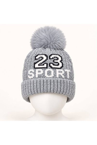 skycott Căciulă moale din fleece pentru băieți, cu pompon, cu model sport 23 ...