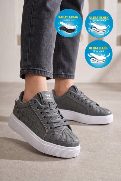 WALKWAY Men's Sneakers 26201 charcoal grey