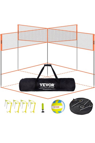 VEVOR Volleyball net, Material: steel, ‎Polyethylene (ON), Color: Orange, Mod...