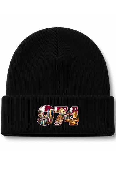 Rabona Fashion Qatar Heritage 974 – Căciulă tricotată cu modelul steagului Qa...