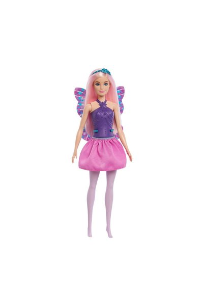 mattel Barbie: Păpușă balerină zână, rochie mov și păr roz (JKB62)
