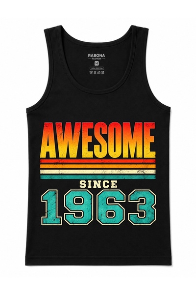 Rabona Fashion Awesome Since 1963 – Retro Vintage Tank Top with Birth Year De...