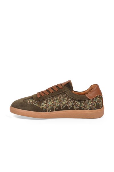 Venüs Women's Khaki-Tan Genuine Leather Lace-Up Casual Shoes 2609922K