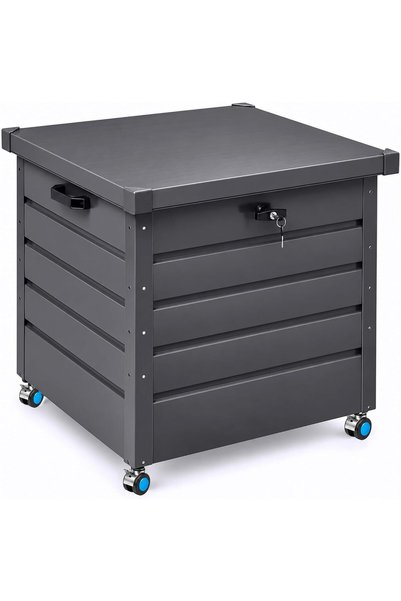 Egardenkart , Outdoor Storage Box - 200L, Metal | Movable Garden Storage Box ...