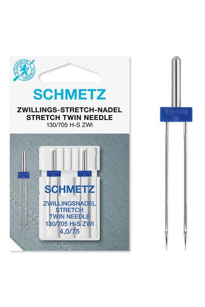SCHMETZ Set 2 ace duble pentru materiale stretch Schmetz, finete 75, cu dista...