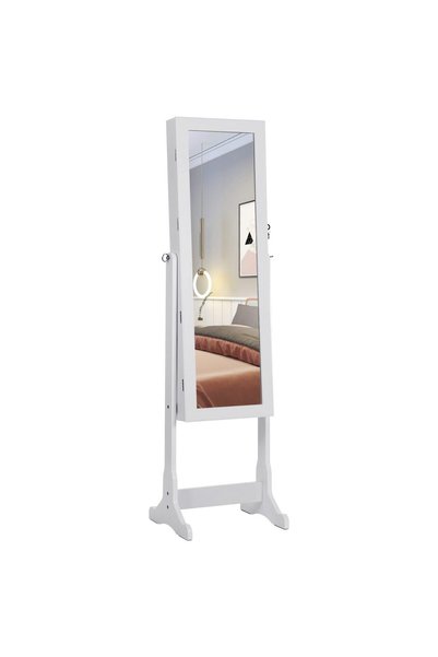 WISDOM Cabinet bijuterii cu oglinda, Artool, MDF, raft interior, alb, 41x36x1...