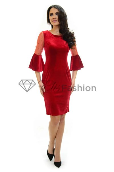 Elis Fashion Rochie Perla Donna Rich Metal Red