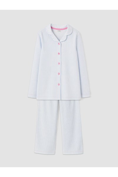 LC Waikiki Peak New Season Ecru Shirt Collar Girls' Pajama Set