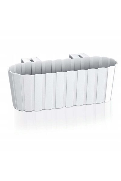 WISDOM Jardiniera decorativa, suport plastic, alb, 4.9 L, 38.3x21.2x13 cm, Bo...