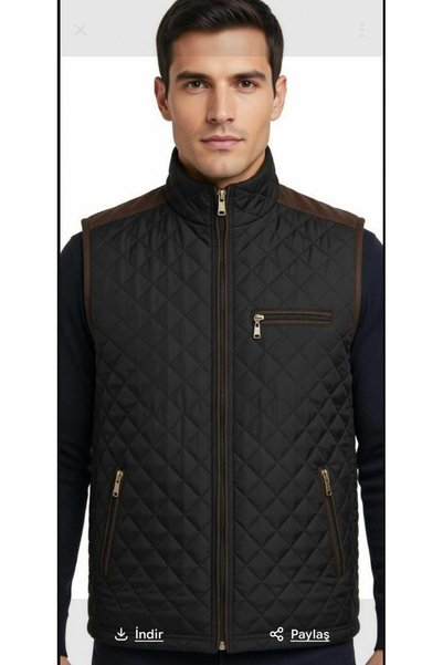 HAMİTOGULLARI Vestă din fleece matlasată cu inserții negre