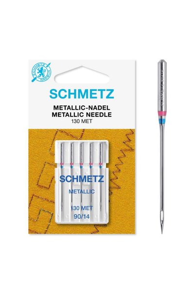 SCHMETZ Комплект от 5 игли за бродиране, метална нишка, тънкост 90, 130/705 H...