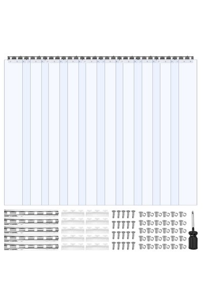 VEVOR Perdea din benzi de PVC, Dimensiuni produs: 1,5 x 2,1 m, Material: PVC ...