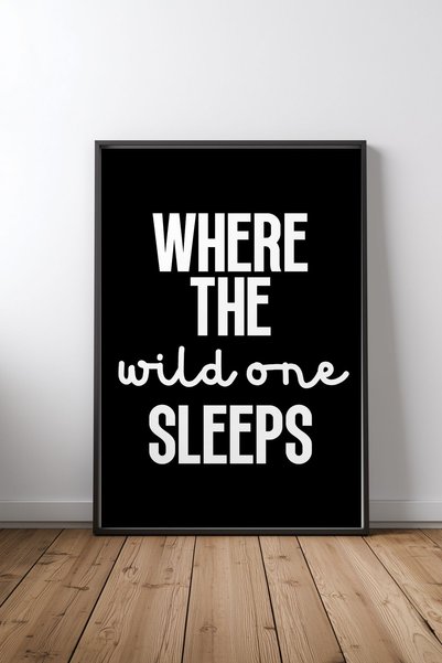 KEYFHOME Where the Wild One Sleeps – Poster pe MDF cu ramă neagră, decor de p...