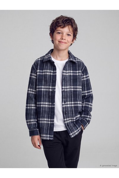 LC Waikiki Trendy Picks from Kübra Butik: Checked Embroidered Boys' Shirt Jacket