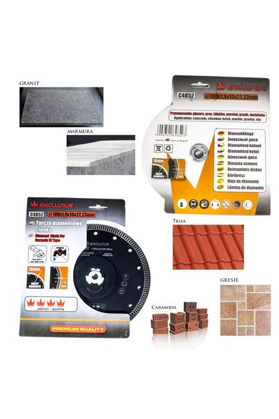 WISDOM Disc diamantat turbo subtire pentru masina de taiat gresie, placi cera...