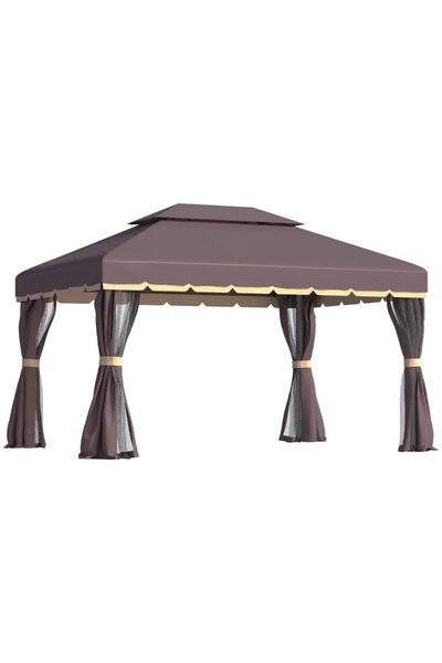 WISDOM Pavilion/foisor pentru gradina/terasa, cadru aluminiu, cu plasa pentru...