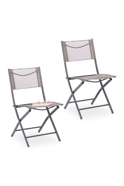 Relaxdays 2x Folding Garden Chair