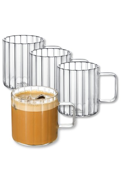 Wilmax Set 4 cești cafea termo sticlă, 250 ml, Thermoglass