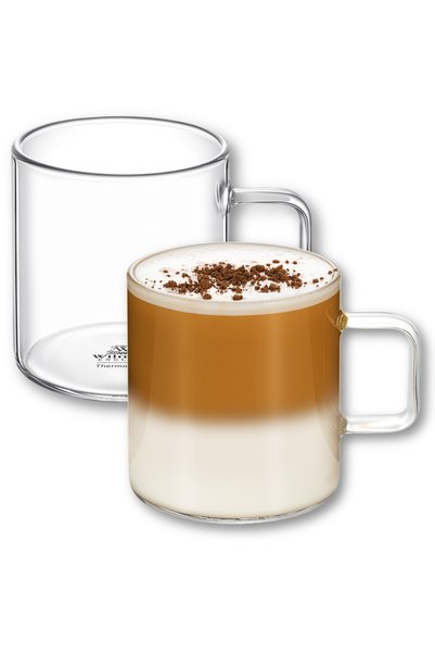 Wilmax Set 2 căni termo sticlă, 300 ml, Thermoglass