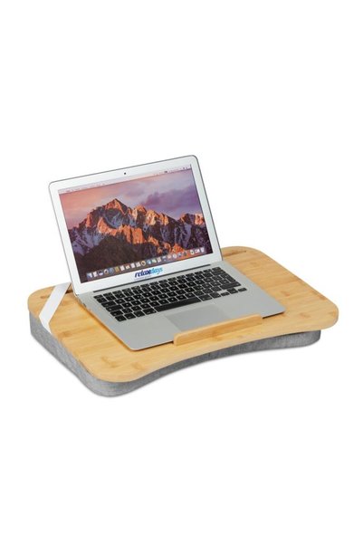 Relaxdays Grey Lapdesk with Bamboo Tray
