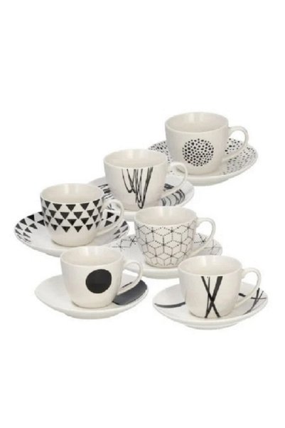 Tognana Set 6 cesti cu farfurie cafea Graphic 200 ml