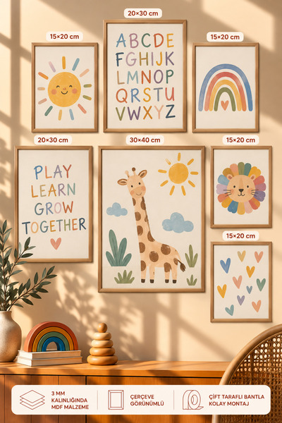 UNT 7-Piece Frame-Looking Modern Painting Set |   Retro & Pop Art - Children'...