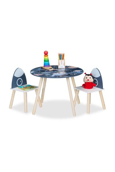 Relaxdays Set de masă și scaune pentru copii „Space Dino”