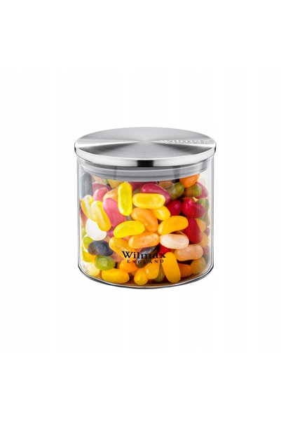 Wilmax Borcan cu capac metalic, England, Sticla, 600 ml, Transparent