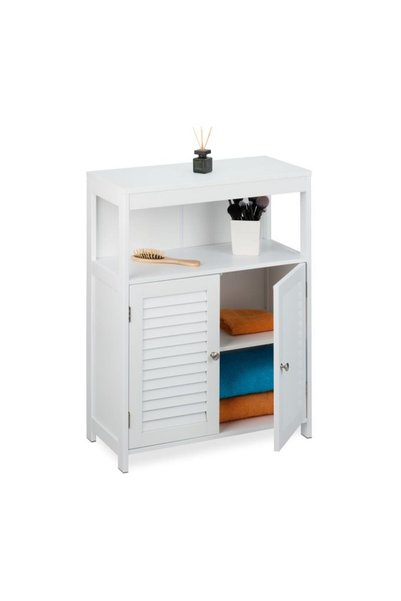 Relaxdays Dulap practic pentru baie, de culoare albă