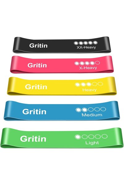 Generic Resistance Bands, Set of 5 Resistance Fitness Exercise Loop Bands