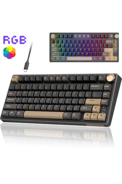 Qova Professional Wired Gaming Mechanical Keyboard R75, RGB with Light Effect...