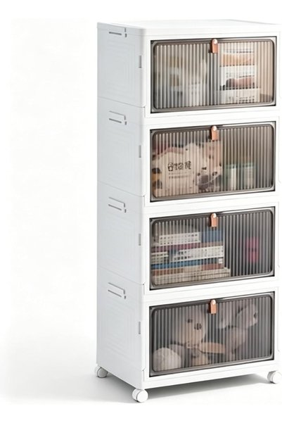 Generic صندوق تخزين قابل للطي للباب الأمامي، صناديق تخزين بلاستيكية مزودة بأغ...