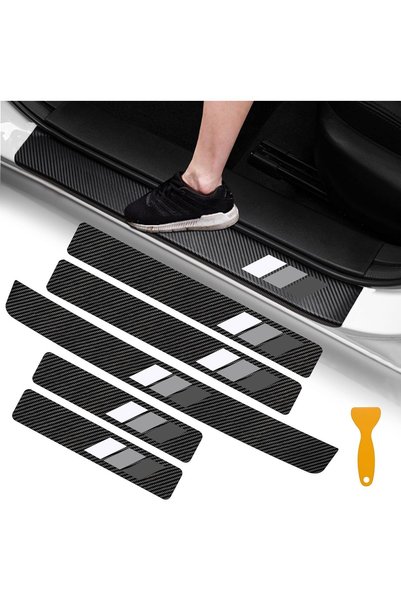 Generic 5PCS Door Sill Guard Decoration Stickers Universal Fit to All Cars Fi...