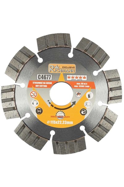 richmann exclusive Segmented Diamond Disc, Concrete, Brick, Dry Cutting, 115 ...