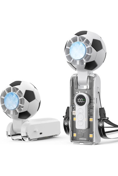 Generic Verilux® Portable Handheld Turbo Fan with Ice Cooler, Soccer-Shaped U...