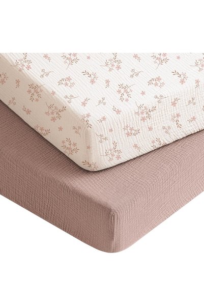 Generic Muslin Crib Sheets, Soft, Breathable, Hypoallergenic Cotton Baby Bedd...