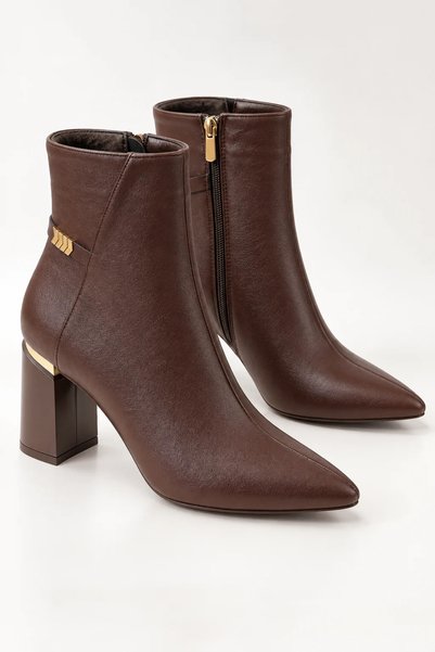Women Lay-z Women's Brown Ankle Boots with Gold Accents—True to Size and Comf...
