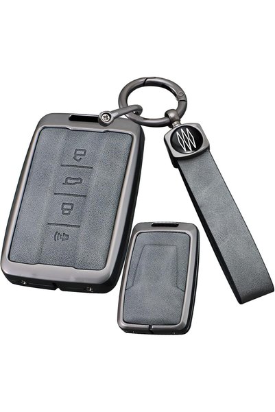 Generic Metal Leather 4 Buttons Key Fob Shells,Compatible with Great Wall Tan...