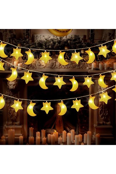 Generic Ramadan Decorations for Home, 8 Modes 3D Metal Ramadan Lights, Batter...