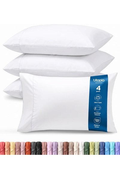 Generic King Pillow Cases - 4 Pack - Envelope Closure - Soft Brushed Microfib...