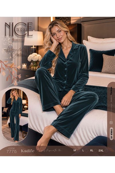 BEYAZTOPTAN Women's Long-Sleeved, Full-Length, Button-Up, Soft-Textured Velve...