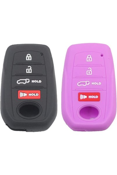 Generic 2pcs 4 Buttons Silicone Rubber Remote Smart Key Fob Case Cover Protec...